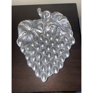 BRUCE FOX Aluminum Metal GRAPES Design Serving Cocktail Trinket DISH TRAY